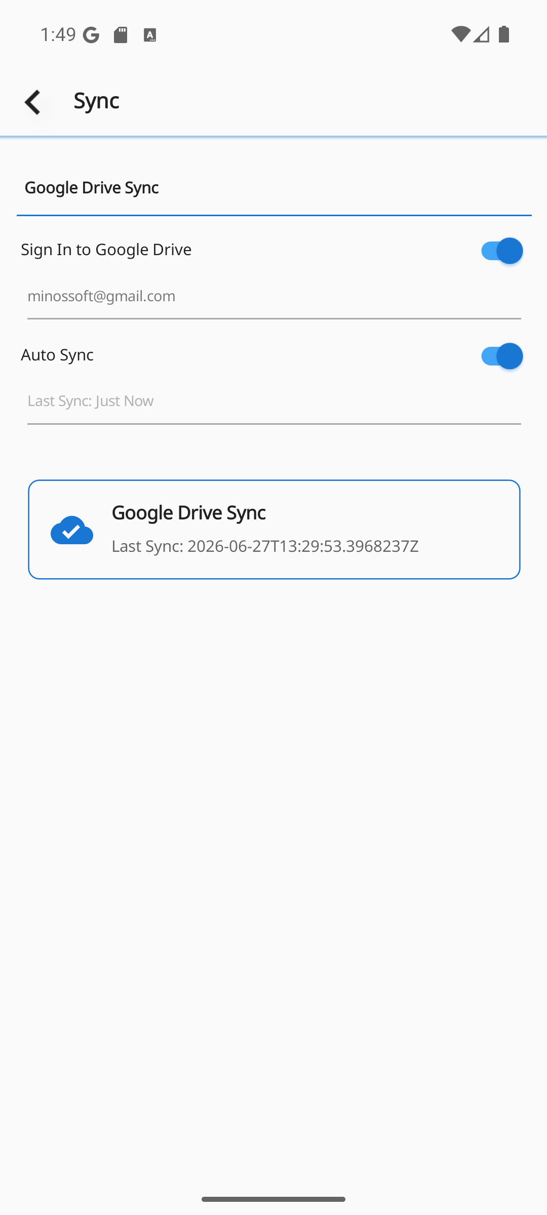 Sync status · errors