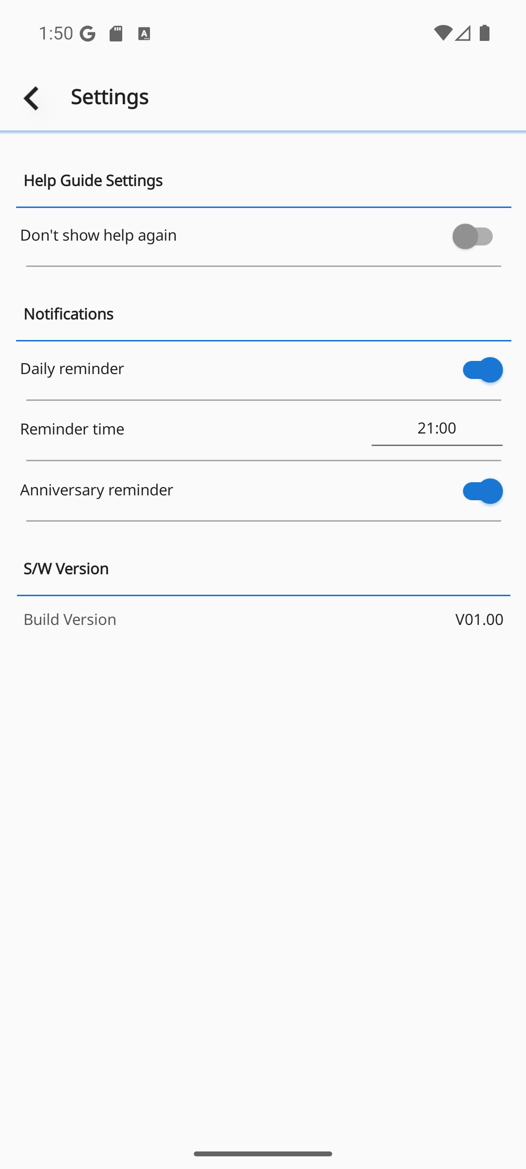 Notification settings