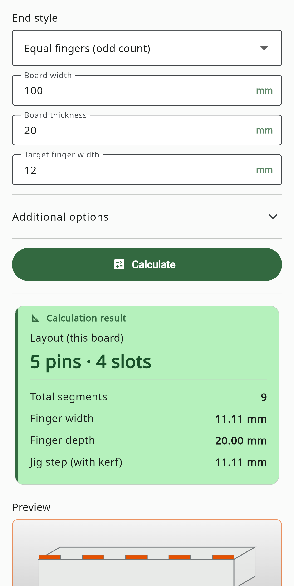 Box Joint screen