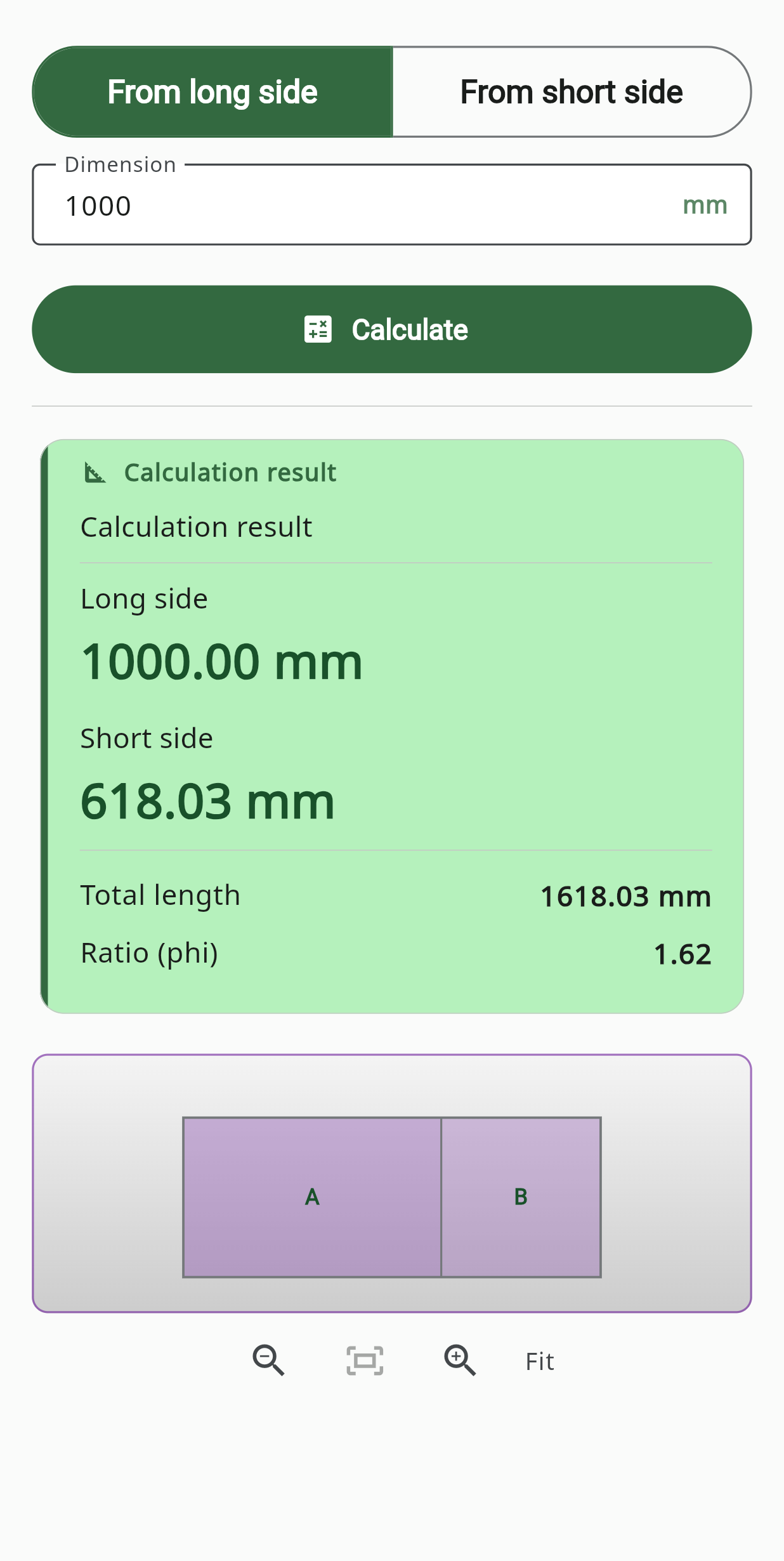 Golden Ratio screen