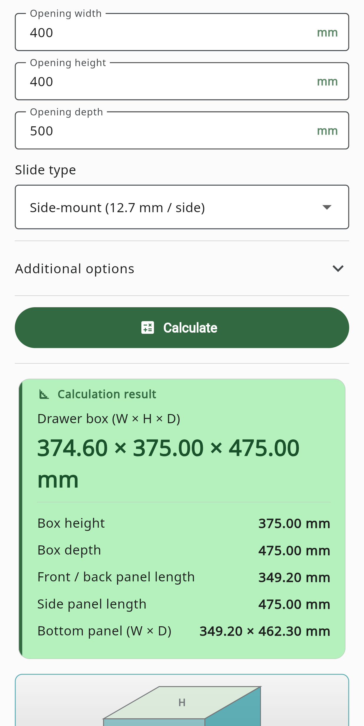 Drawer Box screen