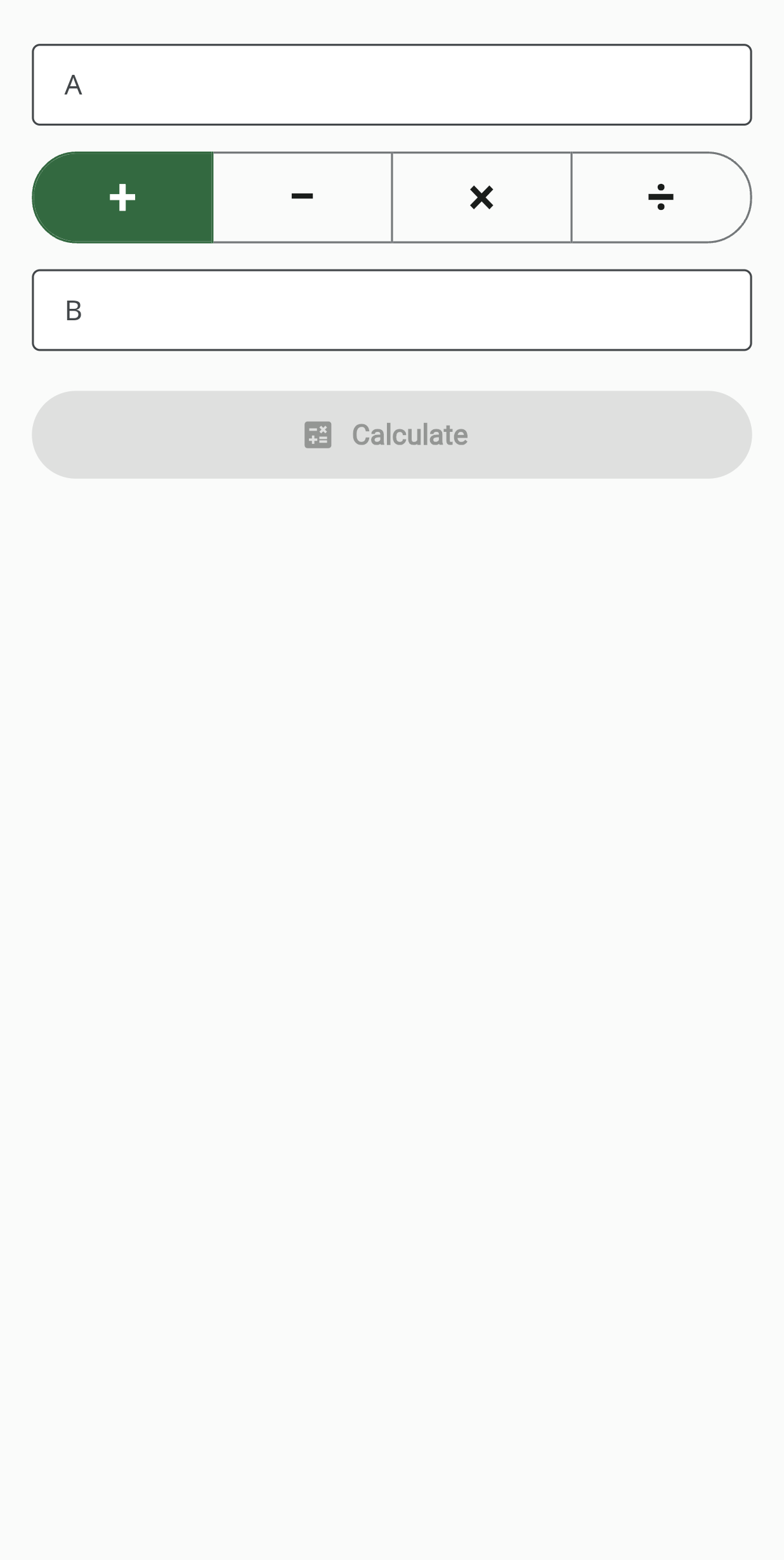 Fraction Calculator screen